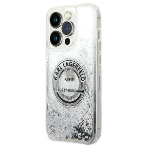Оригинален твърд гръб KARL LAGERFELD Liquid Glitter RSG KLHCP14LLCRSGRS - iPhone 14 Pro сребрист - Img 2