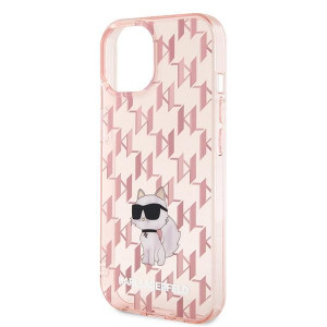 Оригинален твърд гръб KARL LAGERFELD Monogram Choupette - iPhone 15 розов - Img 6