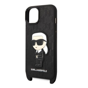 Оригинален твърд гръб KARL LAGERFELD Monogram Ikonik Patch KLHCP14MSTKMK - iPhone 14 Plus черен - Img 5