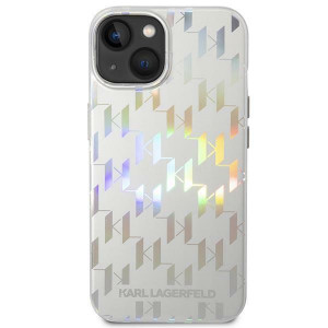 Оригинален твърд гръб KARL LAGERFELD Monogram Iridescent KLHCP14MLGMMSV3 - iPhone 14 Plus сребрист - Img 3
