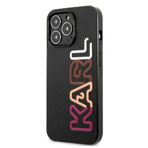 Оригинален твърд гръб KARL LAGERFELD Multipink Brand KLHCP13LPCOBK - iPhone 13 Pro черен - Img 2