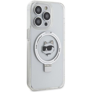 Оригинален твърд гръб KARL LAGERFELD Ring Stand Choupette Head MagSafe KLHMP15XHMRSCHH - iPhone 15 Pro Max бял - Img 4