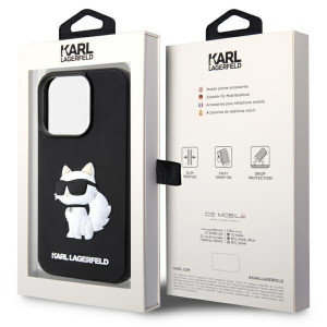 Оригинален твърд гръб KARL LAGERFELD Rubber Choupette 3D KLHCP14L3DRKHNK - iPhone 14 Pro черен - Img 8