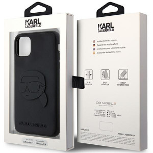 Оригинален твърд гръб KARL LAGERFELD Rubber Karl Head 3D KLHCN613DRKNK - iPhone 11 черен - Img 8