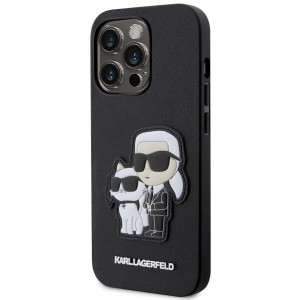 Оригинален твърд гръб KARL LAGERFELD Saffiano Karl & Choupette KLHCP14LSANKCPK - iPhone 14 Pro черен - Img 2