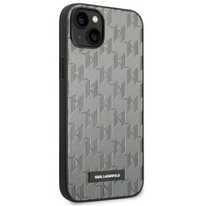 Оригинален твърд гръб KARL LAGERFELD Saffiano Mono Metal Logo KLHCP14SSAKLHPG - iPhone 14 сив - Img 4
