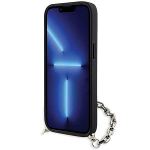Оригинален твърд гръб KARL LAGERFELD Saffiano Monogram Chain KLHCP14SSACKLHPG - iPhone 14 сребрист - Img 4