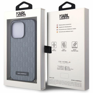 Оригинален твърд гръб KARL LAGERFELD Saffiano Monogram Chain KLHCP14XSACKLHPG - iPhone 14 Pro Max сребрист - Img 7