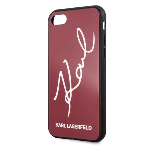 Оригинален твърд гръб KARL LAGERFELD Signature Glitter KLHCI8DLKSRE - iPhone 7 / 8 червен - Img 11