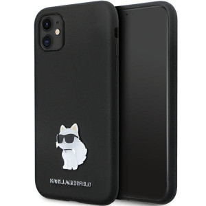 Оригинален твърд гръб KARL LAGERFELD Silicone C Metal Pin KLHCN61SMHCNPK - iPhone 11черен - Img 1