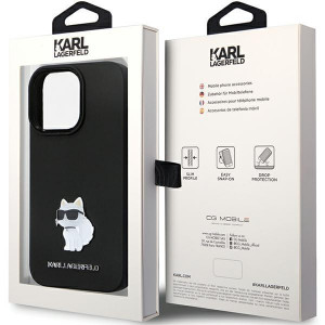 Оригинален твърд гръб KARL LAGERFELD Silicone C Metal Pin KLHCP13XSMHCNPK - iPhone 13 Pro Maxчерен - Img 8