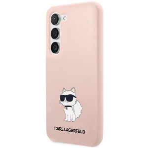 Оригинален твърд гръб KARL LAGERFELD Silicone Choupette KLHCS23SSNCHBCP - Samsung Galaxy S23 розов - Img 2