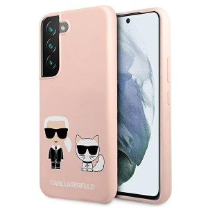 Оригинален твърд гръб KARL LAGERFELD Silicone Ikonik Karl & Choupette KLHCS22MSSKCI - Samsung Galaxy S22+ светлорозов - Img 1