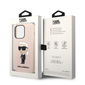 Оригинален твърд гръб KARL LAGERFELD Silicone Ikonik KLHCP14LSNIKBCP - iPhone 14 Pro розов - Img 8