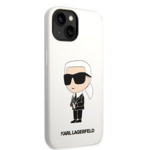 Оригинален твърд гръб KARL LAGERFELD Silicone Ikonik KLHCP14MSNIKBCH - iPhone 14 Plus бял - Img 4