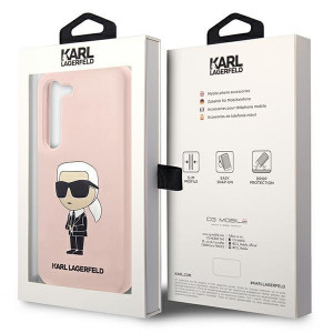 Оригинален твърд гръб KARL LAGERFELD Silicone Ikonik KLHCS23SSNIKBCP - Samsung Galaxy S23 розов - Img 8
