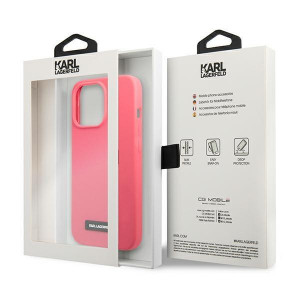 Оригинален твърд гръб KARL LAGERFELD Silicone Plaque KLHCP13LSLMP1PI - iPhone 13 Pro циклама - Img 8