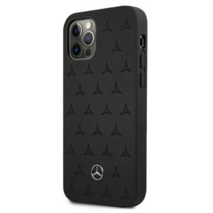 Оригинален твърд гръб MERCEDES Leather Stars MEHCP12LPSQBK - iPhone 12 Pro Max черен - Img 2