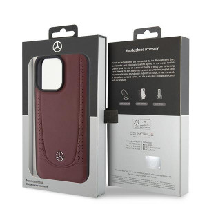 Оригинален твърд гръб MERCEDES Leather Urban MEHCP15XARMRE - iPhone 15 Pro Max червен - Img 8