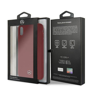 Оригинален твърд гръб MERCEDES Silicone MEHCI65sILRE - iPhone XS Max червен - Img 7