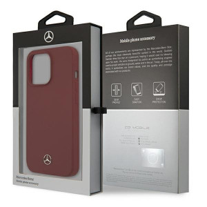 Оригинален твърд гръб MERCEDES Silicone MEHCP13LSILRE - iPhone 13 Pro червен - Img 8