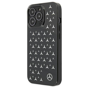 Оригинален твърд гръб MERCEDES Stars MEHCP13LESPBK - iPhone 13 Pro сребрист / черен - Img 2