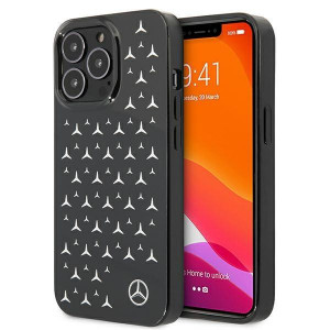 Оригинален твърд гръб MERCEDES Stars MEHCP13XESPBK - iPhone 13 Pro Max сребрист / черен - Img 1