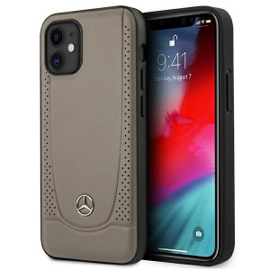 Оригинален твърд гръб MERCEDES Urban MEHCP12SARMBR - iPhone 12 mini кафяв - Img 1