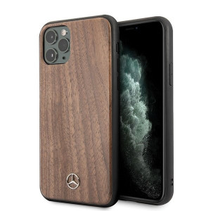 Оригинален твърд гръб MERCEDES Wood MEHCN65VWOLB - iPhone 11 Pro Max кафяв - Img 1
