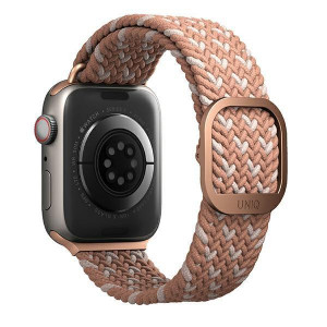 Плетена каишка UNIQ Aspen - Apple Watch 41mm Series 9 / 41mm Series 8 / 41mm Series 7 / 40mm Series 6 / 40mm SE / 40mm Series 5 / 40mm Series 4 / 38mm Series 3 / 38mm Series 2 / 38mm (1st gen) Braided DE розов цитрус - Img 2