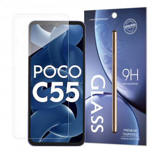 Плосък закален стъклен протектор 9H WOZINSKY - Xiaomi Poco C55 / Redmi 12C 9H - Img 1
