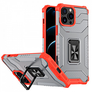 Подсилен гръб със стойка Crystal Ring - iPhone 12 Pro Max червен - Img 1