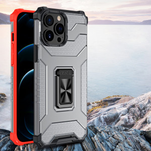 Подсилен гръб със стойка Crystal Ring - iPhone 13 Pro червен - Img 2