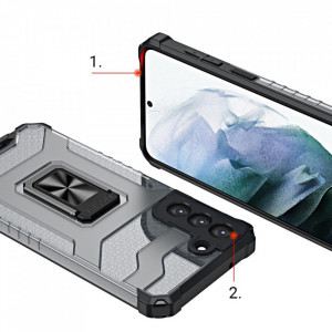 Подсилен гръб със стойка Crystal Ring - Samsung Galaxy S22+ черен - Img 6