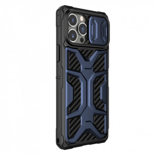 Подсилен гръб с подвижно покритие за камерата NILLKIN Adventruer - iPhone 13 Pro Max син - Img 3