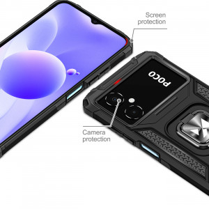 Подсилен гръб WOZINSKY Ring Armor със стойка - Samsung Galaxy A03 черен - Img 2