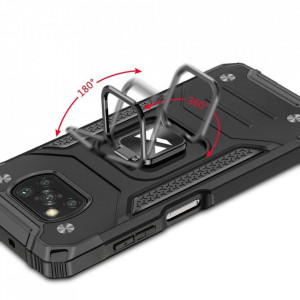Подсилен гръб WOZINSKY Ring Armor със стойка - Samsung Galaxy A03s черен - Img 5