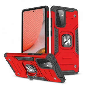 Подсилен гръб WOZINSKY Ring Armor със стойка - Samsung Galaxy A72 червен - Img 1