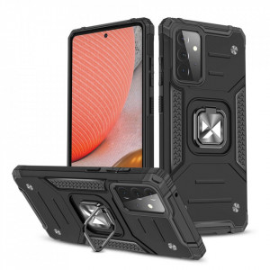 Подсилен гръб WOZINSKY Ring Armor със стойка - Samsung Galaxy A72 черен - Img 1