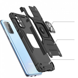 Подсилен гръб WOZINSKY Ring Armor със стойка - Samsung Galaxy S20+ / S20+ 5G розов - Img 3