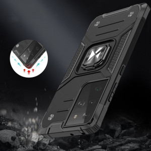 Подсилен гръб WOZINSKY Ring Armor със стойка - Samsung Galaxy S22 Ultra син - Img 7