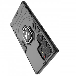 Подсилен гръб WOZINSKY Ring Armor със стойка - Samsung Galaxy S23 Ultra черен - Img 12