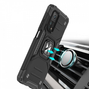 Подсилен гръб WOZINSKY Ring Armor със стойка - Xiaomi Poco M4 Pro 5G / Redmi Note 11S 5G / 11T 5G черен - Img 6