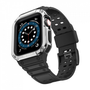 Подсилен калъф за корпус с каишка Protect - Apple Watch 41mm Series 9 / 41mm Series 8 / 41mm Series 7 / 40mm Series 6 / 40mm SE / 40mm Series 5 / 40mm Series 4 / 38mm Series 3 / 38mm Series 2 черен - Img 2