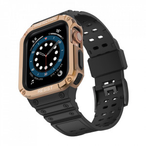 Подсилен калъф за корпус с каишка Protect - Apple Watch 41mm Series 9 / 41mm Series 8 / 41mm Series 7 / 40mm Series 6 / 40mm SE / 40mm Series 5 / 40mm Series 4 / 38mm Series 3 / 38mm Series 2 черен - Img 2