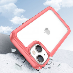 Прозрачен гръб с гел рамка Outer Space - iPhone 14 червен - Img 3
