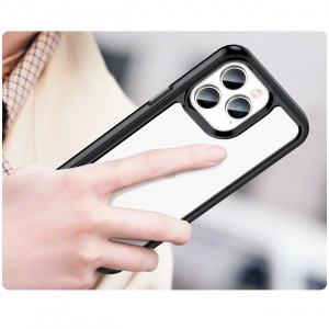 Прозрачен гръб с гел рамка Outer Space - iPhone 14 Pro Max черен - Img 5