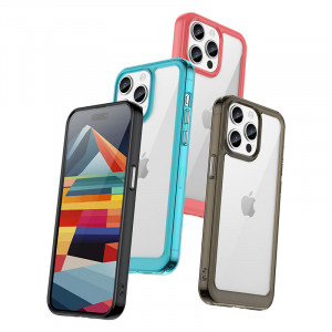 Прозрачен гръб с гел рамка Outer Space - iPhone 15 червен - Img 3