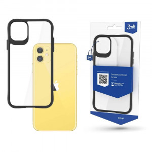 Прозрачен гръб с черна рамка 3mk Satin Armor+ - iPhone 11