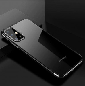 Прозрачен силиконов гръб с цветен кант Clear Color - Samsung Galaxy A72 черен - Img 3